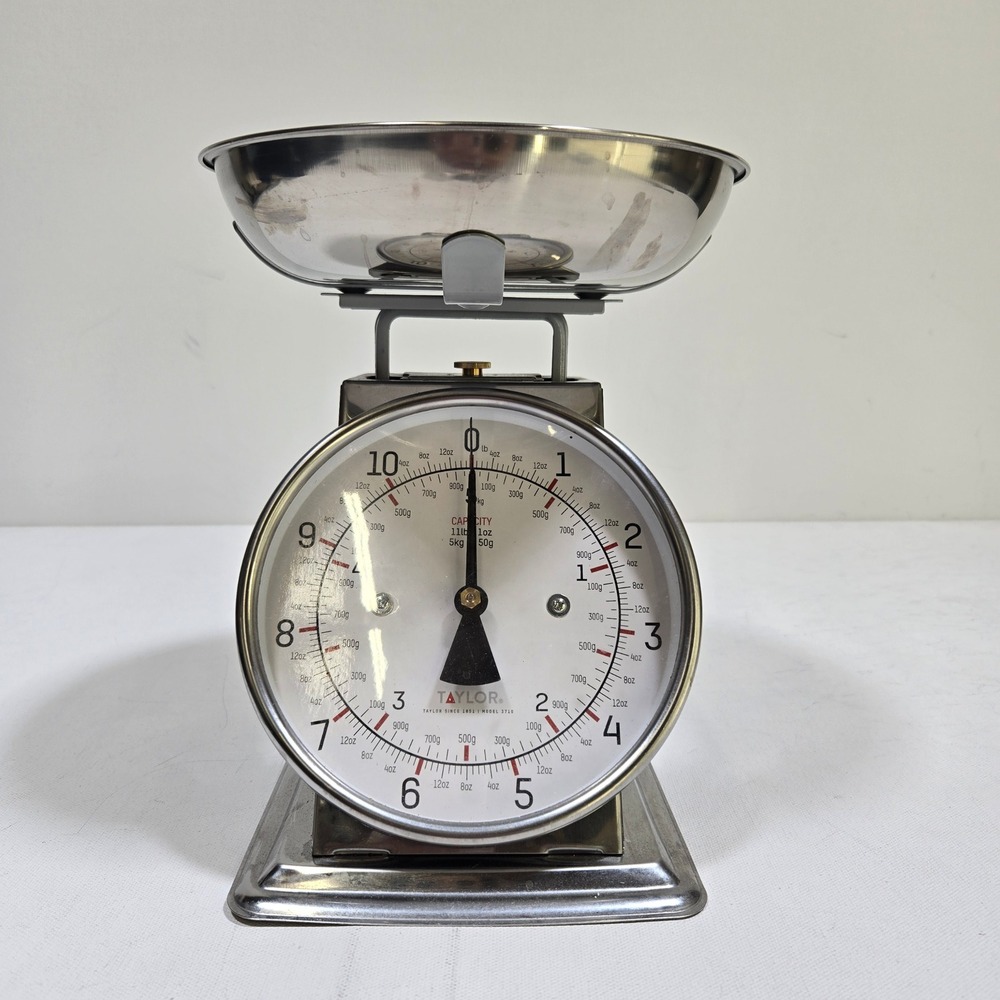 Taylor Kitchen Scale Mechanical 11lb 5kg Silver Stainless Steel Model 3710-21